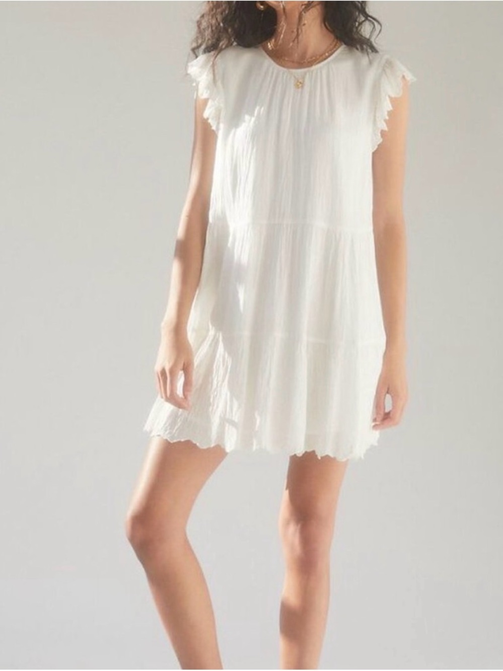 Wilfred Sidonie Mini Tiered Babydoll Dress - White - Medium